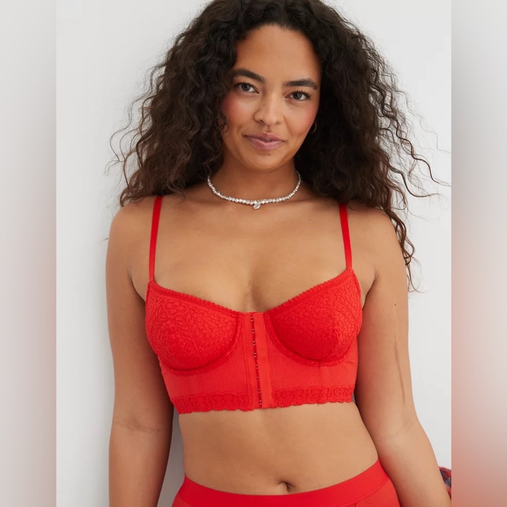 Aerie Show Off Cozy Rib Unlined Corset Bra NWT